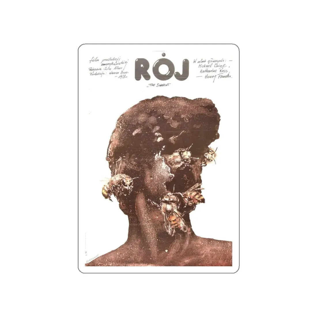 THE SWARM (POLISH) 1978 Movie Poster STICKER Vinyl Die-Cut Decal 3 Inch - The Sticker Space