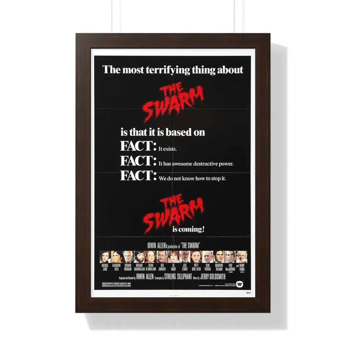 THE SWARM (TEASER) 1978 - Framed Movie Poster 16″ x 24″ Walnut - The Sticker Space