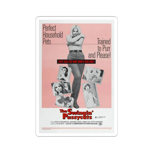 THE SWINGIN' PUSSYCATS 1969 Movie Poster - STICKER Vinyl Kiss-Cut Decal 2 Inch White - The Sticker Space
