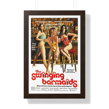 THE SWINGING BARMAIDS 1975 - Framed Movie Poster-16″ x 24″-The Sticker Space