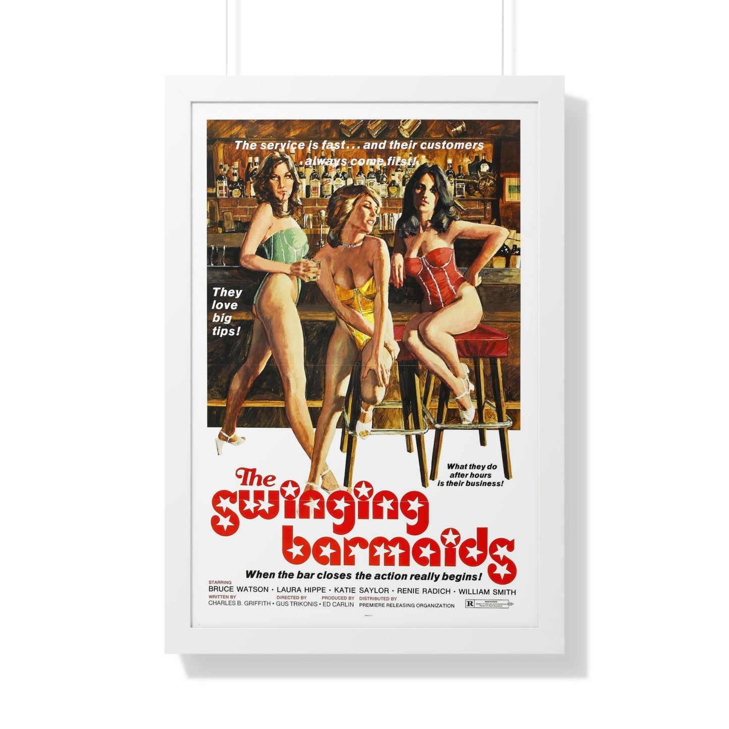 THE SWINGING BARMAIDS 1975 - Framed Movie Poster-20" x 30"-The Sticker Space