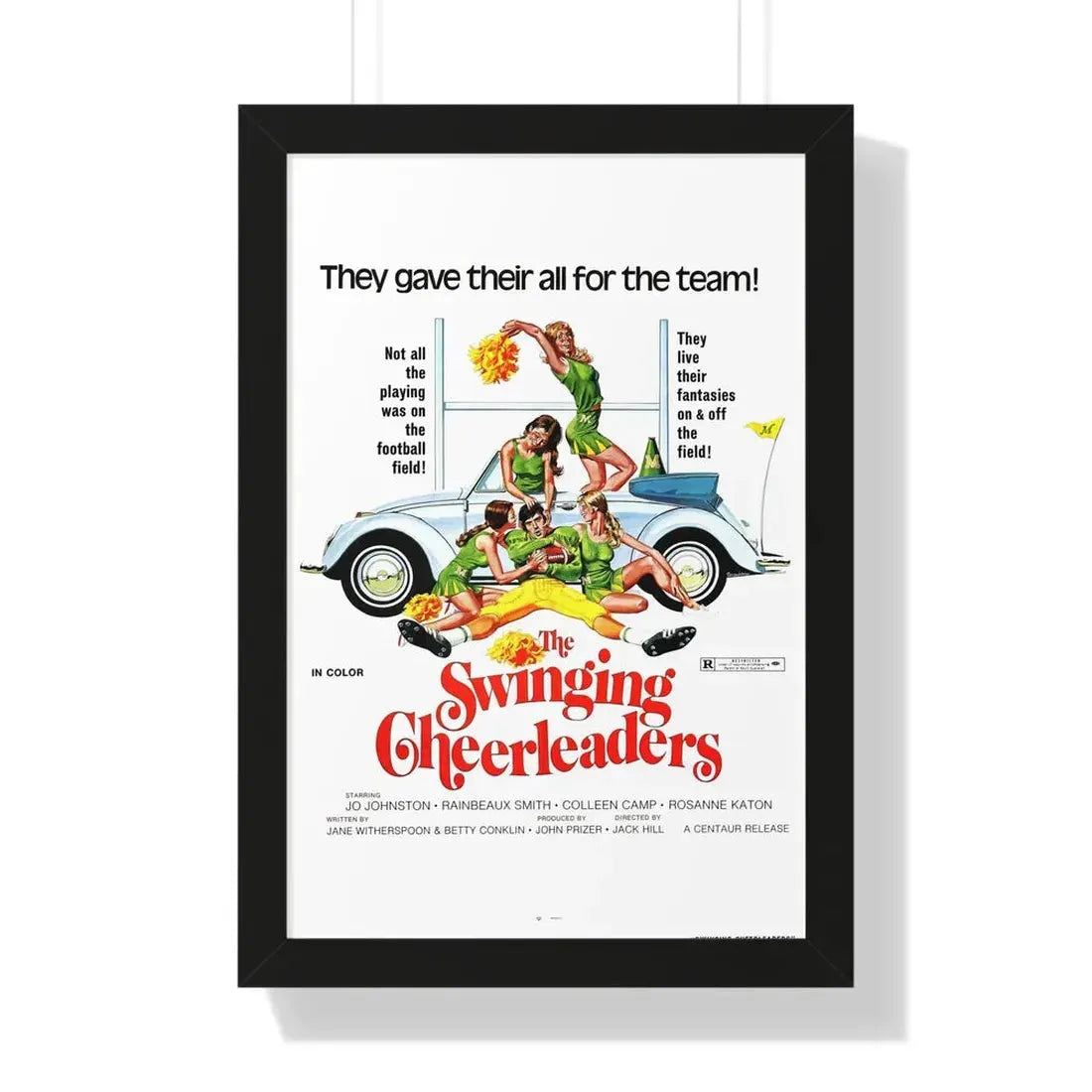 THE SWINGING CHEERLEADERS 1974 - Framed Movie Poster 16″ x 24″ Black - The Sticker Space