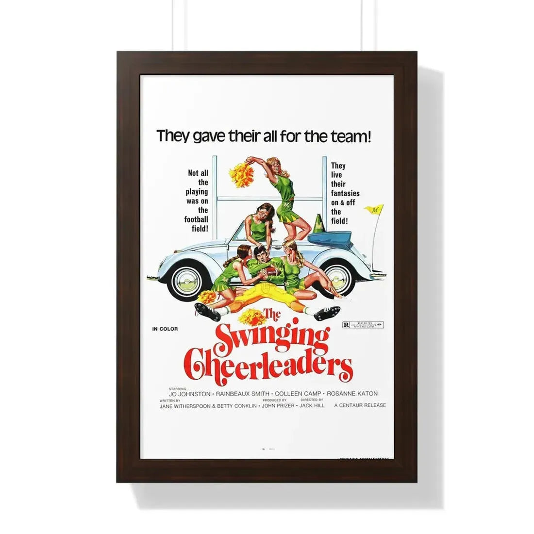 THE SWINGING CHEERLEADERS 1974 - Framed Movie Poster 16″ x 24″ Walnut - The Sticker Space