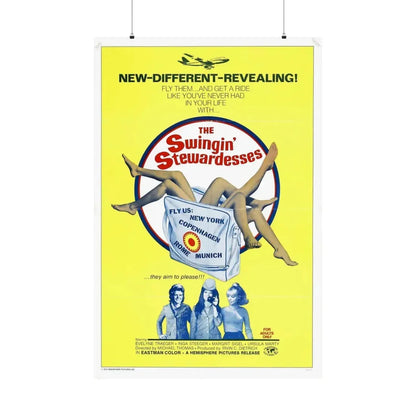 THE SWINGING STEWARDESSES 1971 - Paper Movie Poster 36" x 54" Matte - The Sticker Space