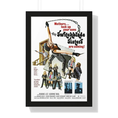 THE SWITCHBLADE SISTERS 1975 - Framed Movie Poster 16″ x 24″ Black - The Sticker Space