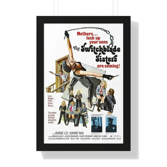 THE SWITCHBLADE SISTERS 1975 - Framed Movie Poster 16″ x 24″ Black - The Sticker Space