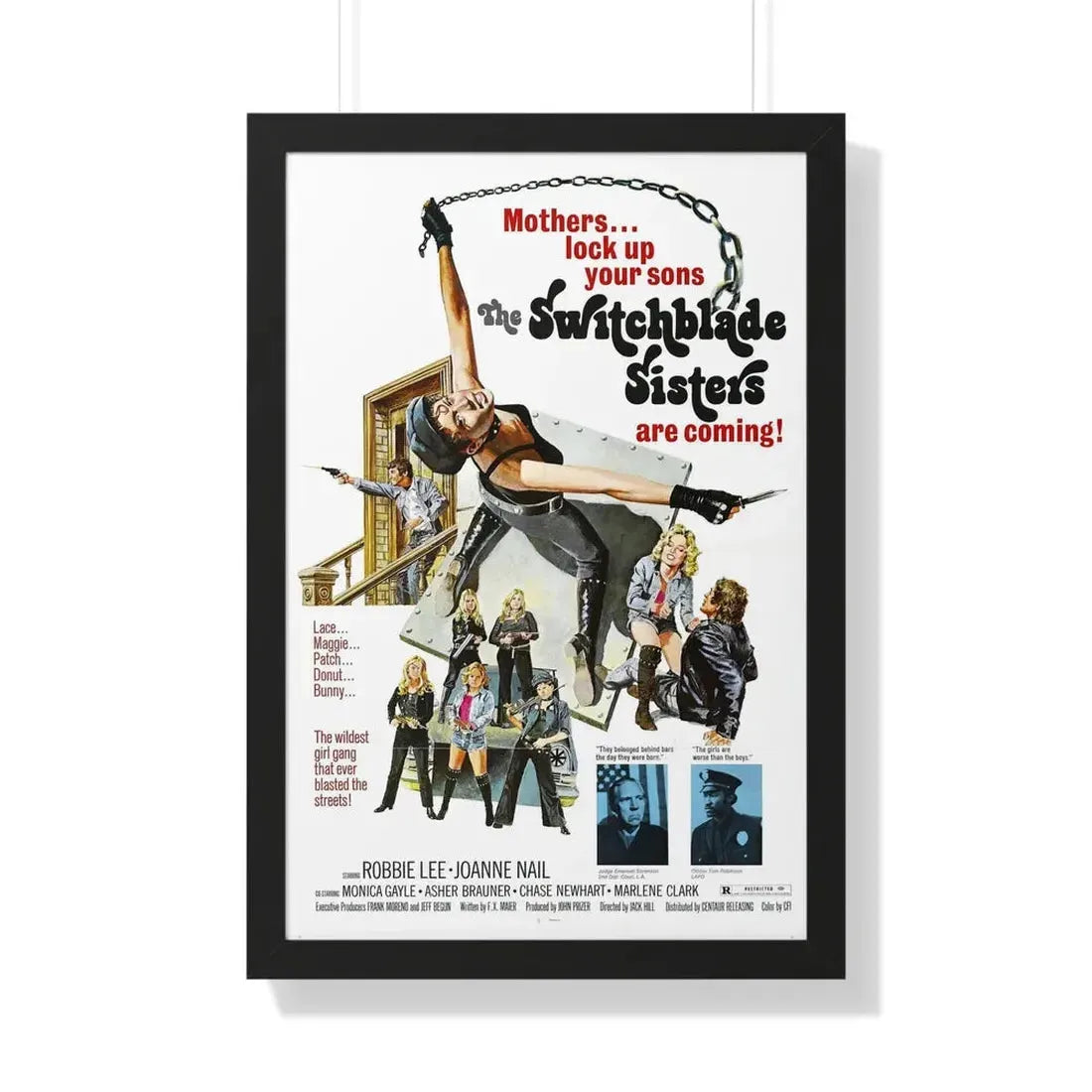THE SWITCHBLADE SISTERS 1975 - Framed Movie Poster 20" x 30" Black - The Sticker Space