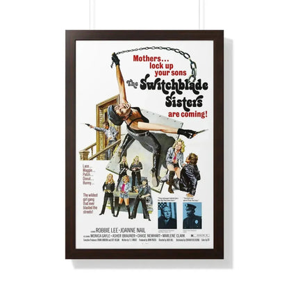THE SWITCHBLADE SISTERS 1975 - Framed Movie Poster 20" x 30" Walnut - The Sticker Space