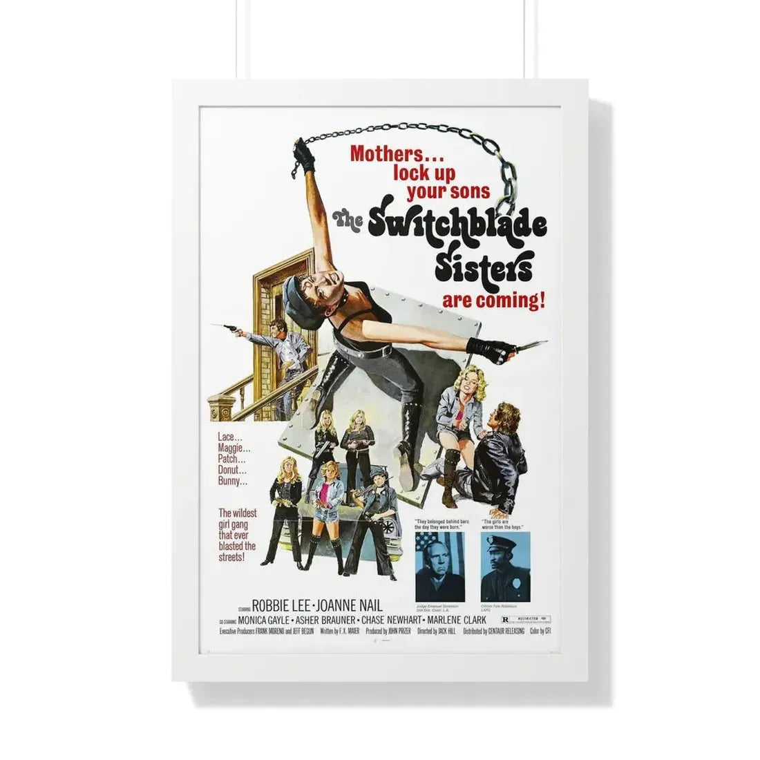 THE SWITCHBLADE SISTERS 1975 - Framed Movie Poster 20" x 30" White - The Sticker Space