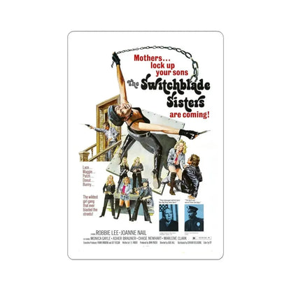 THE SWITCHBLADE SISTERS 1975 Movie Poster - STICKER Vinyl Kiss-Cut Decal 6 Inch White - The Sticker Space