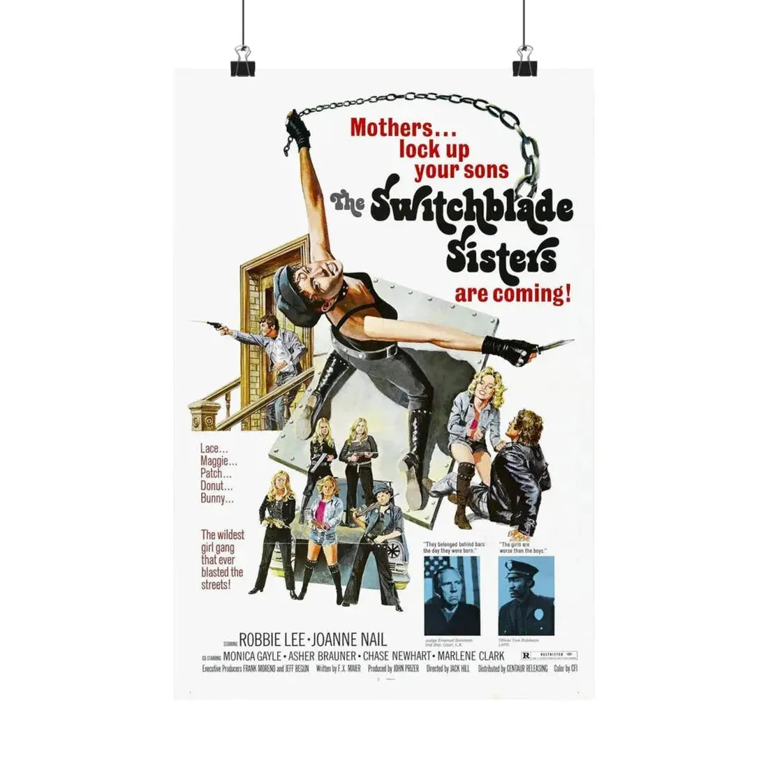 THE SWITCHBLADE SISTERS 1975 - Paper Movie Poster 12″ x 18″ Matte - The Sticker Space