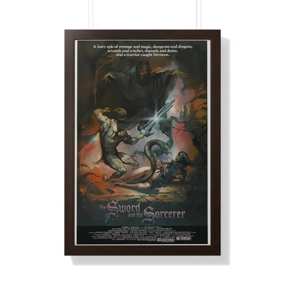 THE SWORD AND THE SORCERER 1982 - Framed Movie Poster 20" x 30" Walnut - The Sticker Space
