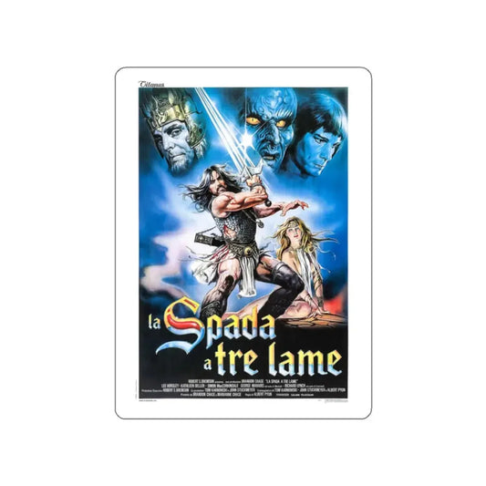 THE SWORD AND THE SORCERER (ITALIAN) 1982 Movie Poster STICKER Vinyl Die-Cut Decal 2 Inch - The Sticker Space