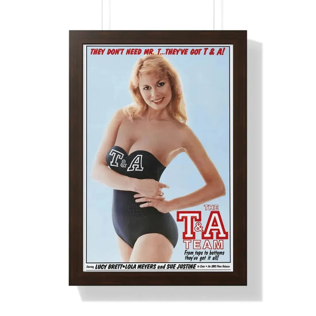 THE T&A TEAM 1984 - Framed Movie Poster 16″ x 24″ Walnut - The Sticker Space