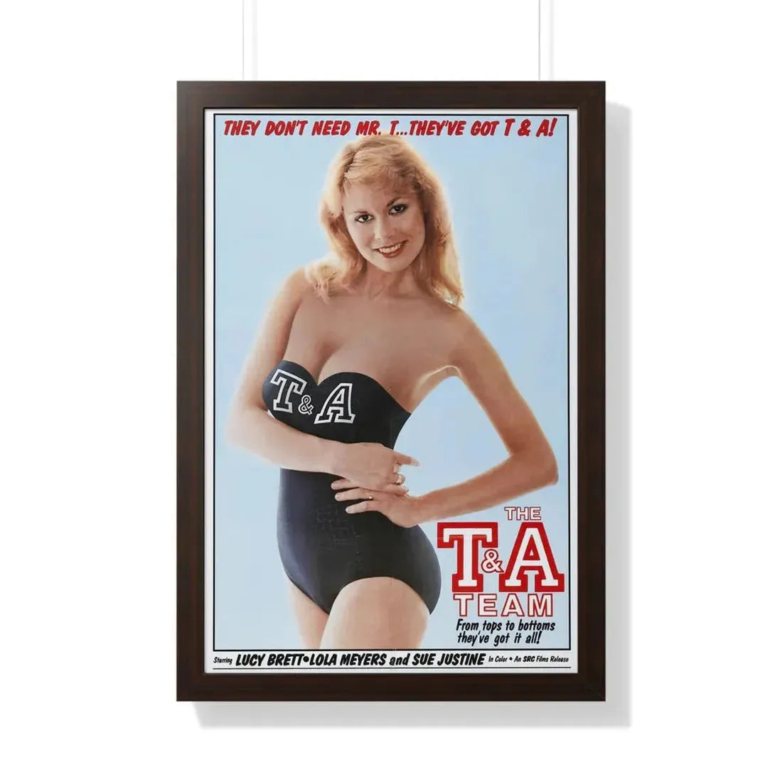 THE T&A TEAM 1984 - Framed Movie Poster 20" x 30" Walnut - The Sticker Space