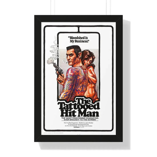 THE TATTOED HITMAN 1974 - Framed Movie Poster 16″ x 24″ Black - The Sticker Space