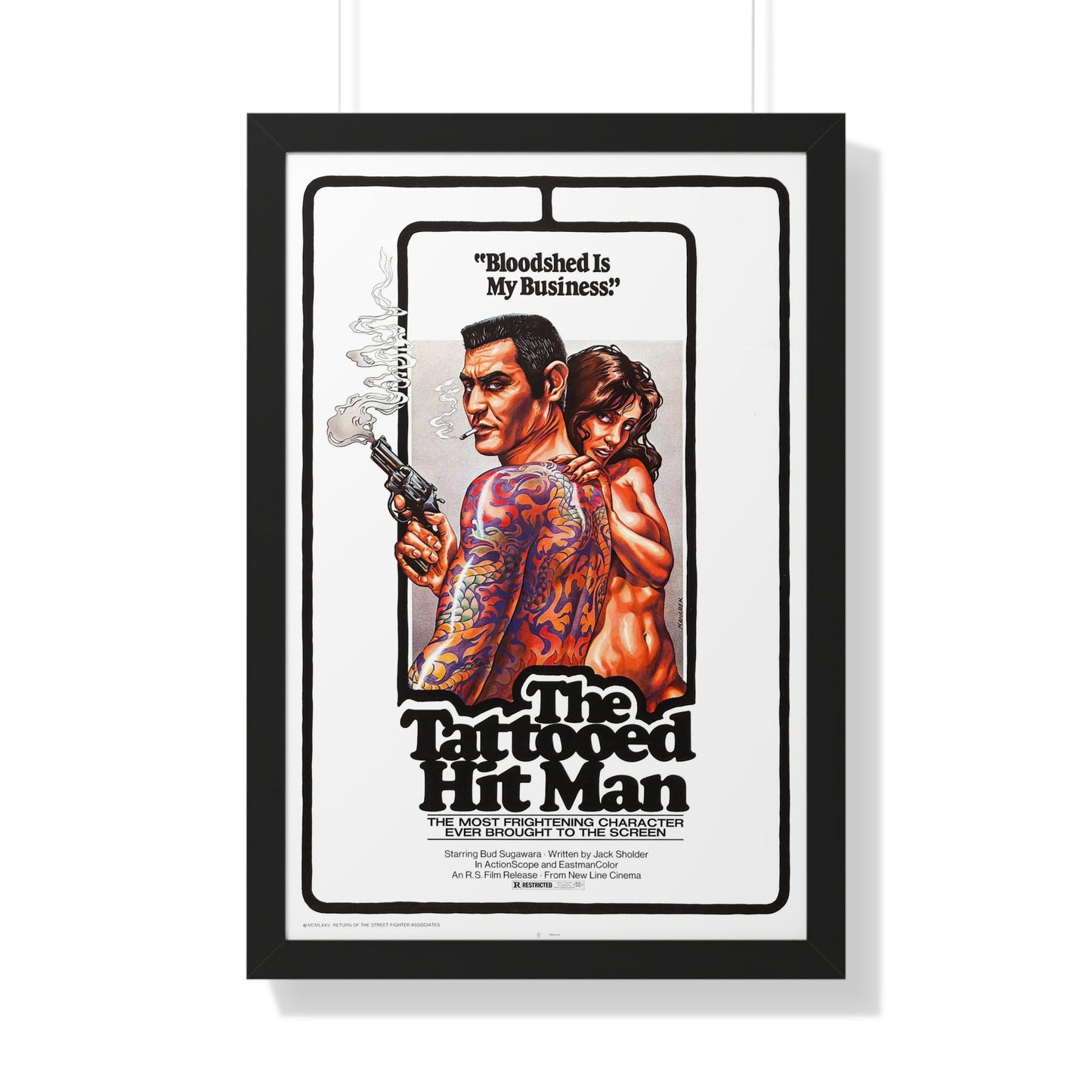 THE TATTOED HITMAN 1974 - Framed Movie Poster-20" x 30"-The Sticker Space