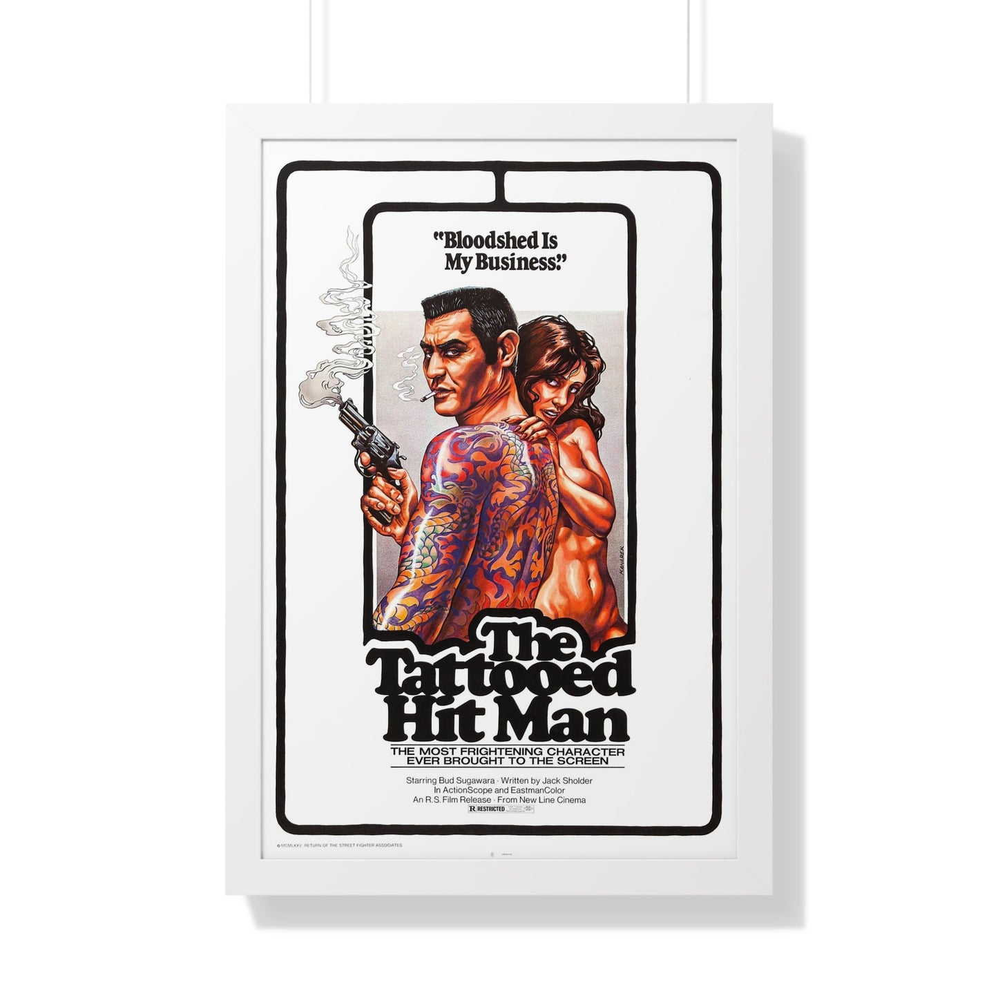 THE TATTOED HITMAN 1974 - Framed Movie Poster-20" x 30"-The Sticker Space