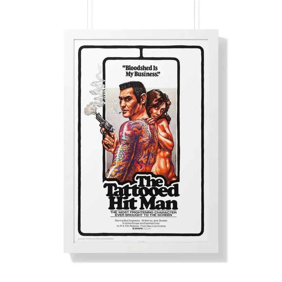 THE TATTOED HITMAN 1974 - Framed Movie Poster 20" x 30" White - The Sticker Space