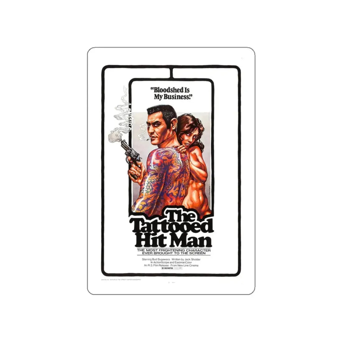 THE TATTOED HITMAN 1974 Movie Poster STICKER Vinyl Die-Cut Decal 6 Inch - The Sticker Space