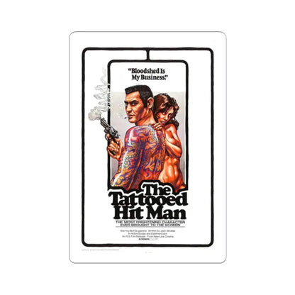 THE TATTOED HITMAN 1974 Movie Poster - STICKER Vinyl Kiss-Cut Decal 2 Inch White - The Sticker Space