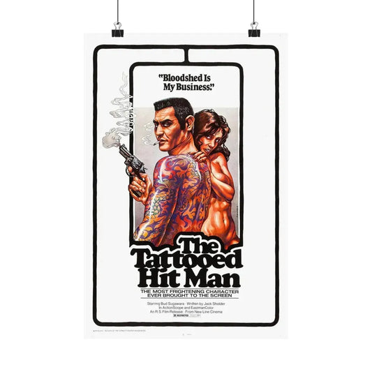 THE TATTOED HITMAN 1974 - Paper Movie Poster 12″ x 18″ Matte - The Sticker Space