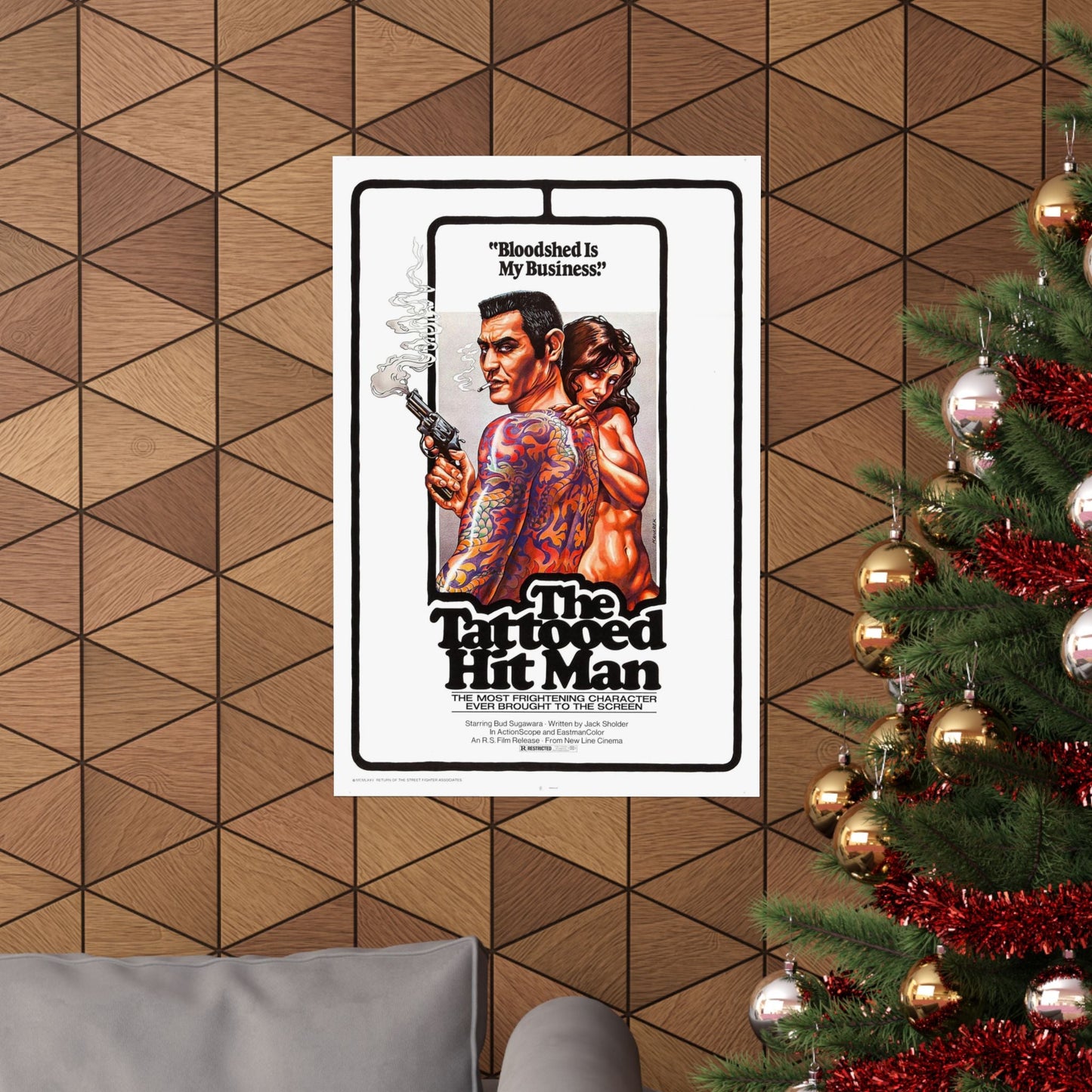 THE TATTOED HITMAN 1974 - Paper Movie Poster-The Sticker Space