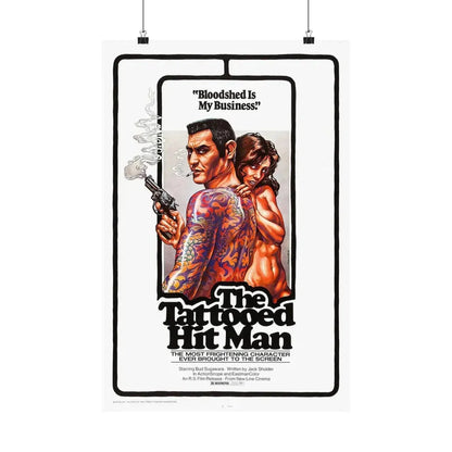 THE TATTOED HITMAN 1974 - Paper Movie Poster 16″ x 24″ Matte - The Sticker Space