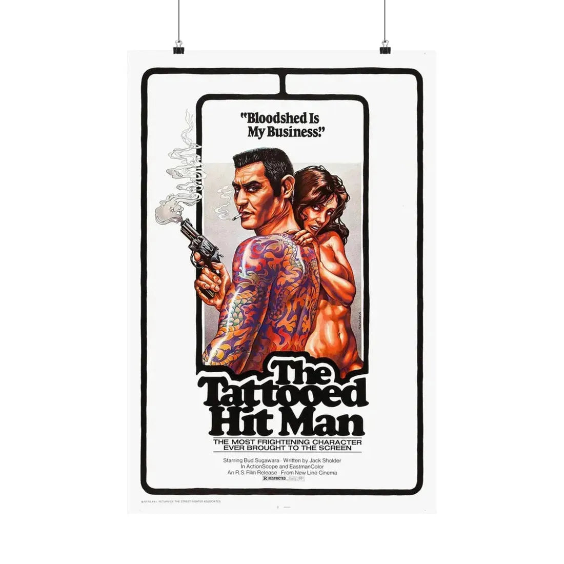 THE TATTOED HITMAN 1974 - Paper Movie Poster 20″ x 30″ Matte - The Sticker Space