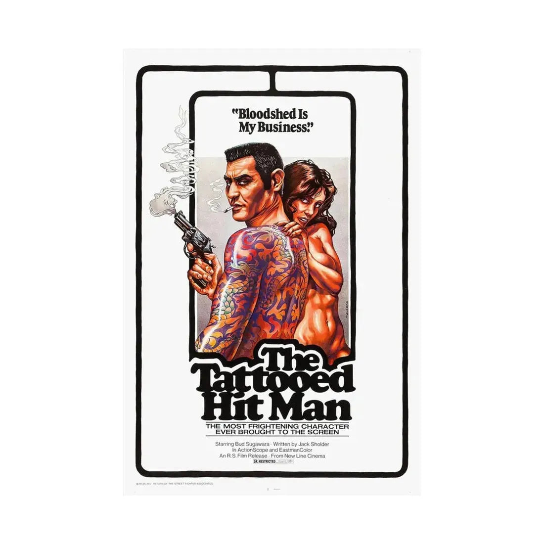 THE TATTOED HITMAN 1974 - Paper Movie Poster - The Sticker Space