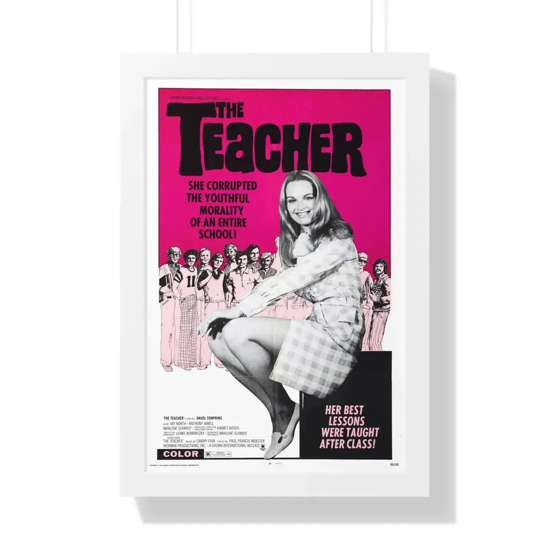 THE TEACHER 1974 - Framed Movie Poster 16″ x 24″ White - The Sticker Space