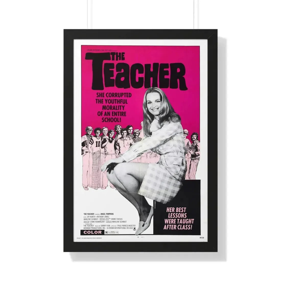 THE TEACHER 1974 - Framed Movie Poster 20" x 30" Black - The Sticker Space