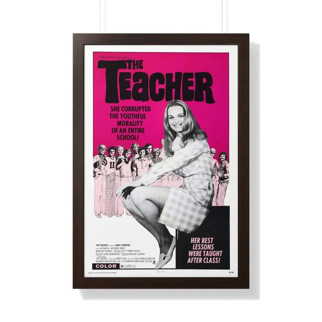 THE TEACHER 1974 - Framed Movie Poster 20" x 30" Walnut - The Sticker Space