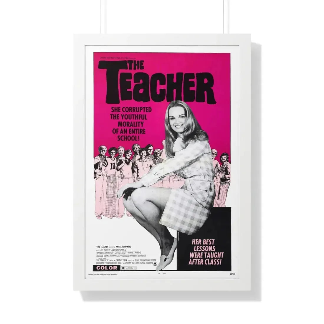 THE TEACHER 1974 - Framed Movie Poster 20" x 30" White - The Sticker Space