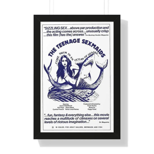 THE TEENAGE SEXMAIDS 1976 - Framed Movie Poster 16″ x 24″ Black - The Sticker Space