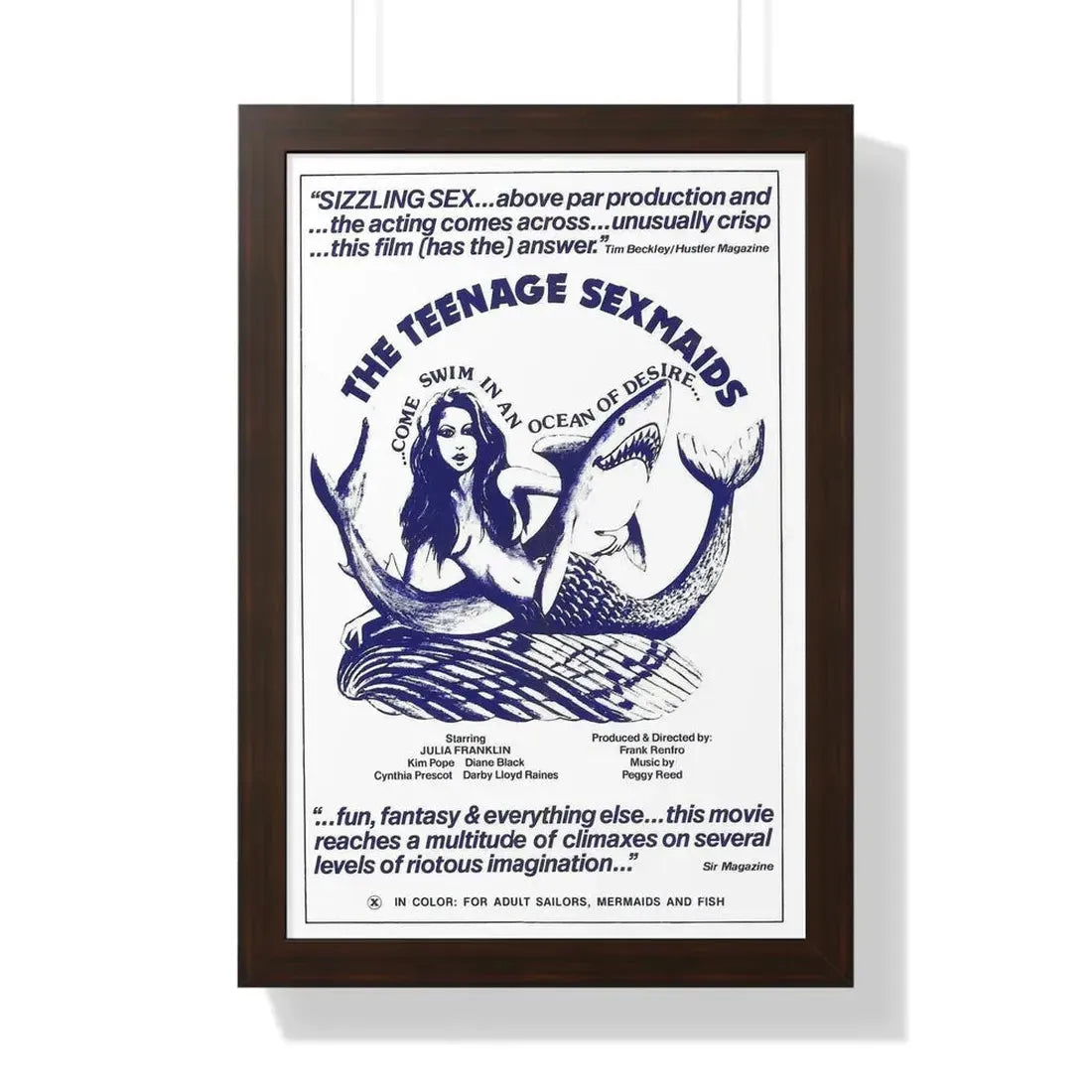 THE TEENAGE SEXMAIDS 1976 - Framed Movie Poster 16″ x 24″ Walnut - The Sticker Space