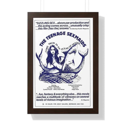 THE TEENAGE SEXMAIDS 1976 - Framed Movie Poster 16″ x 24″ Walnut - The Sticker Space