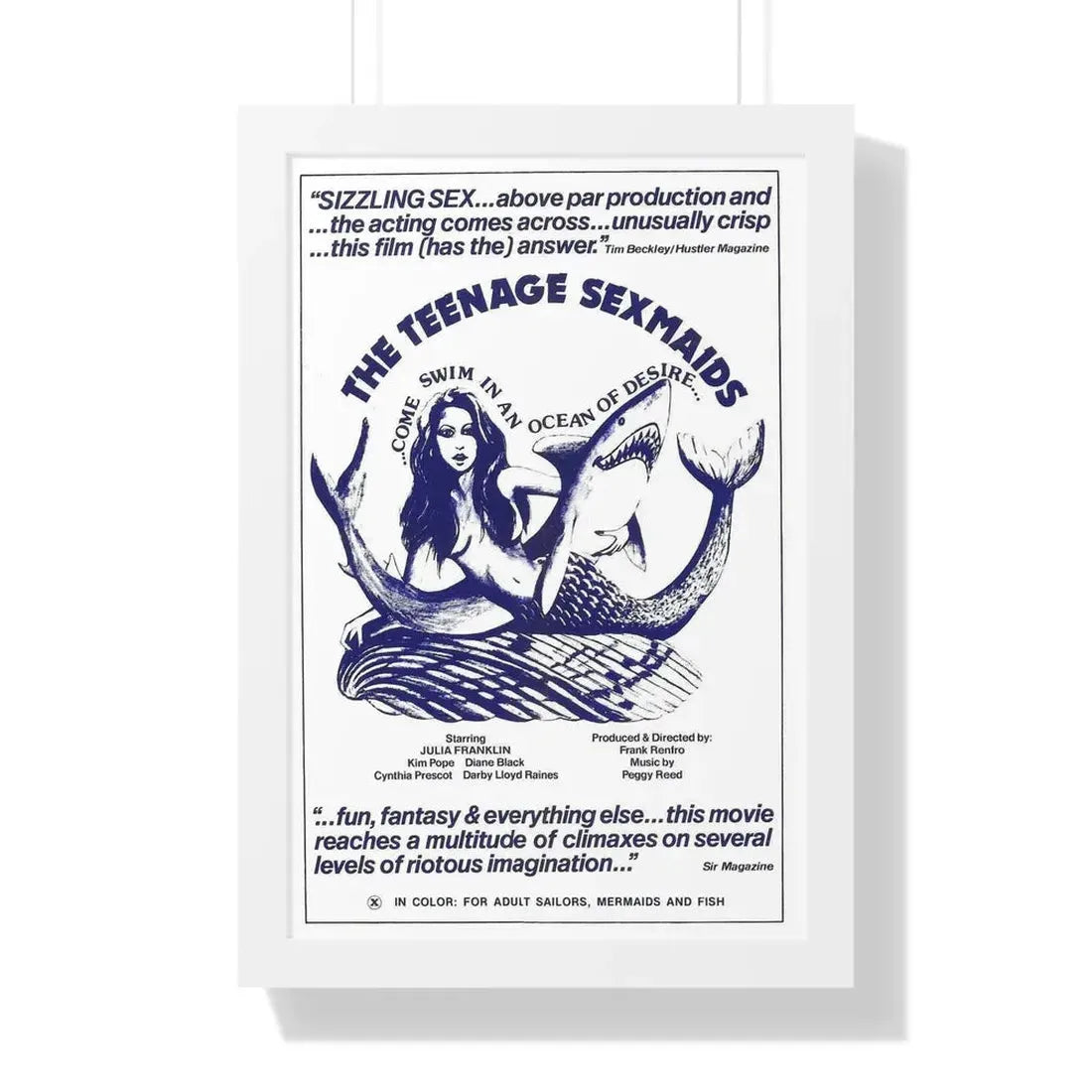 THE TEENAGE SEXMAIDS 1976 - Framed Movie Poster 16″ x 24″ White - The Sticker Space