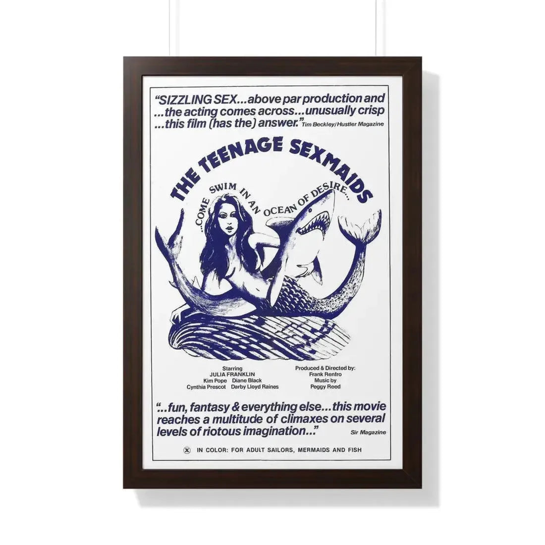 THE TEENAGE SEXMAIDS 1976 - Framed Movie Poster 20" x 30" Walnut - The Sticker Space