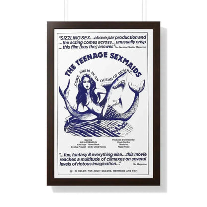 THE TEENAGE SEXMAIDS 1976 - Framed Movie Poster 20" x 30" Walnut - The Sticker Space