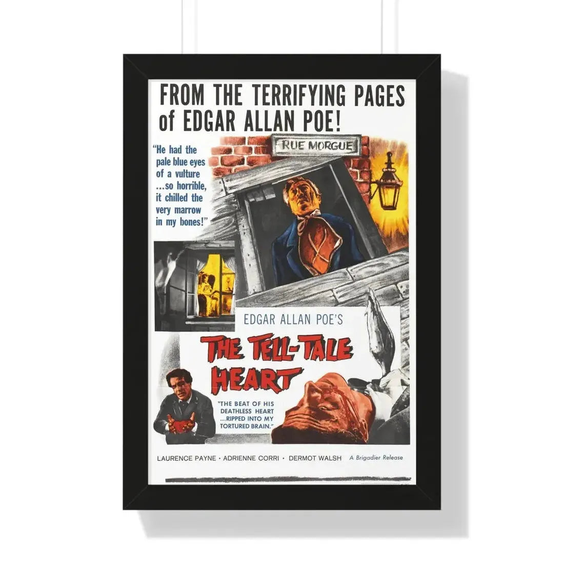 THE TELL-TALE HEART 1960 - Framed Movie Poster 16″ x 24″ Black - The Sticker Space