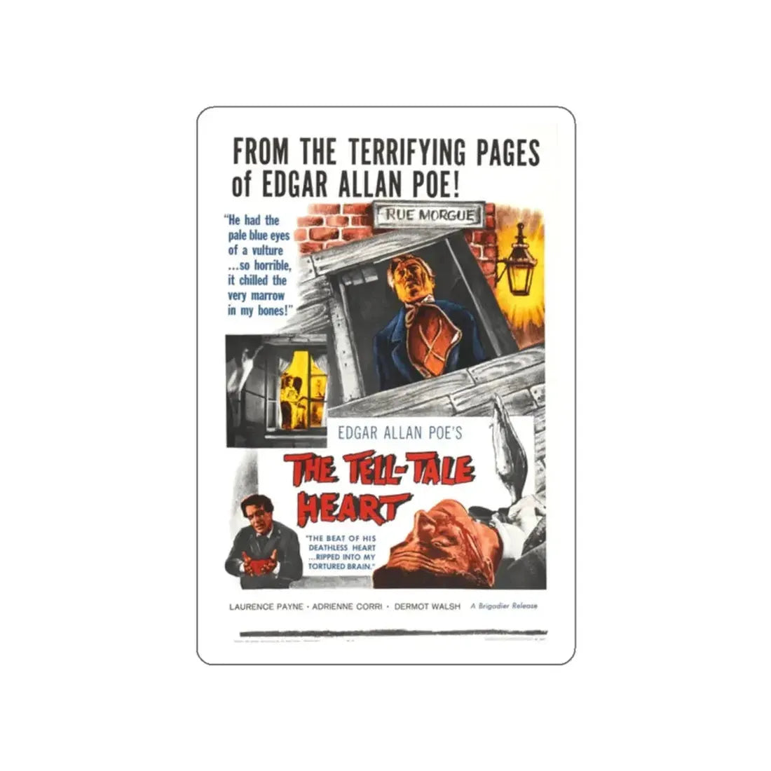 THE TELL-TALE HEART 1960 Movie Poster STICKER Vinyl Die-Cut Decal 2 Inch - The Sticker Space