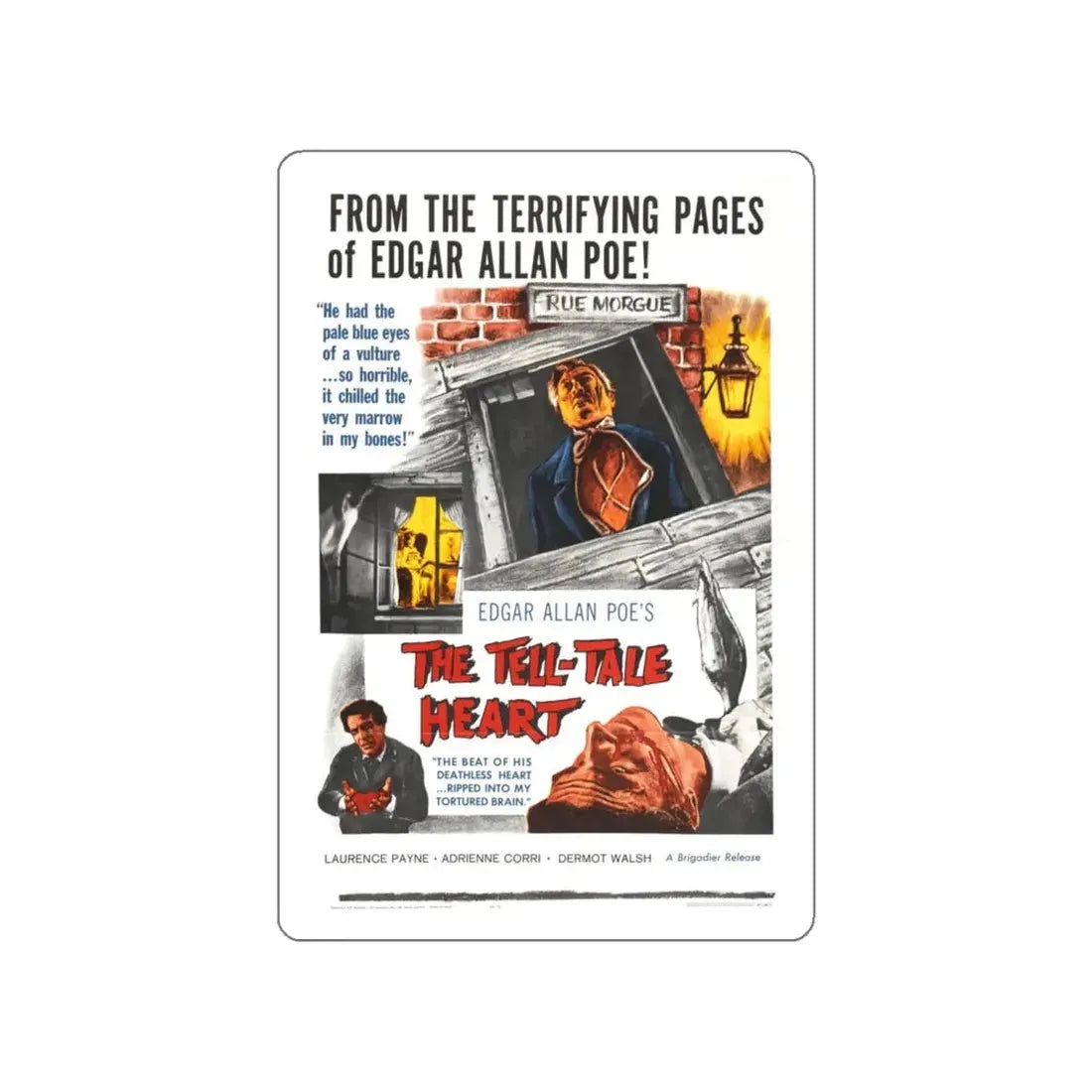 THE TELL-TALE HEART 1960 Movie Poster STICKER Vinyl Die-Cut Decal 4 Inch - The Sticker Space