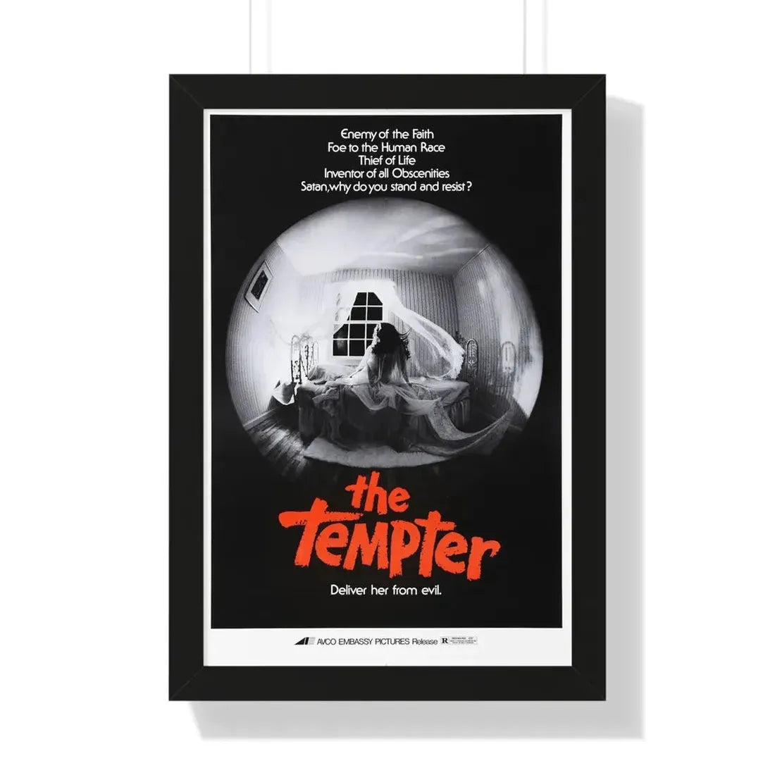 THE TEMPTER (THE ANTICHRIST) 1974 - Framed Movie Poster 16″ x 24″ Black - The Sticker Space
