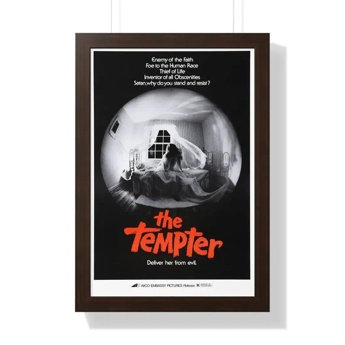 THE TEMPTER (THE ANTICHRIST) 1974 - Framed Movie Poster 16″ x 24″ Walnut - The Sticker Space