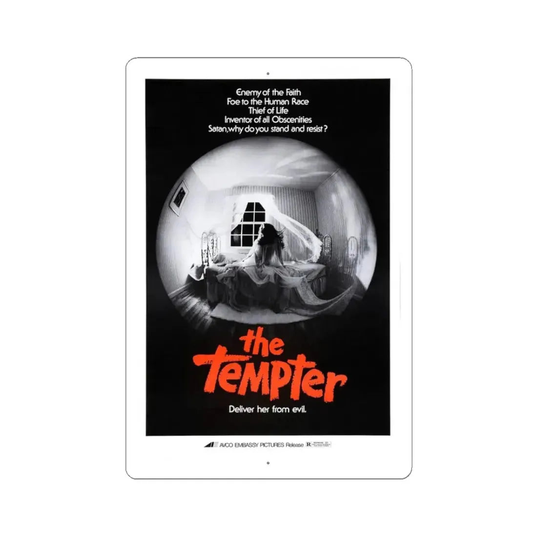 THE TEMPTER (THE ANTICHRIST) 1974 Movie Poster - STICKER Vinyl Kiss-Cut Decal 3 Inch White - The Sticker Space