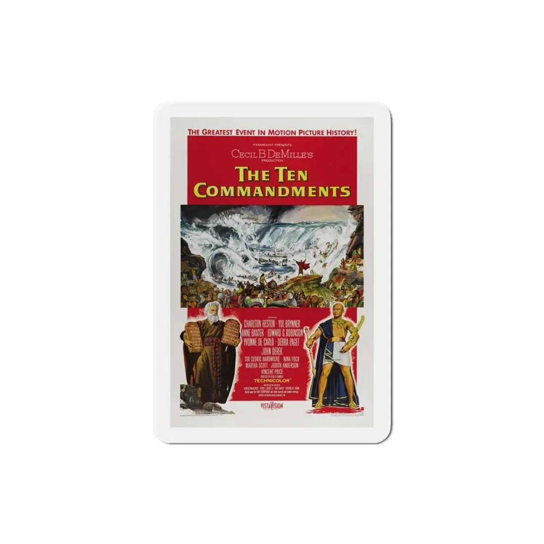 The Ten Commandments 1956 Movie Poster Refrigerator Magnet 3 Inch - The Sticker Space