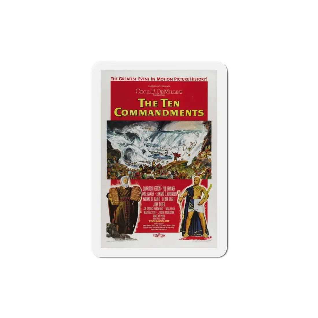 The Ten Commandments 1956 Movie Poster Refrigerator Magnet 4 Inch - The Sticker Space