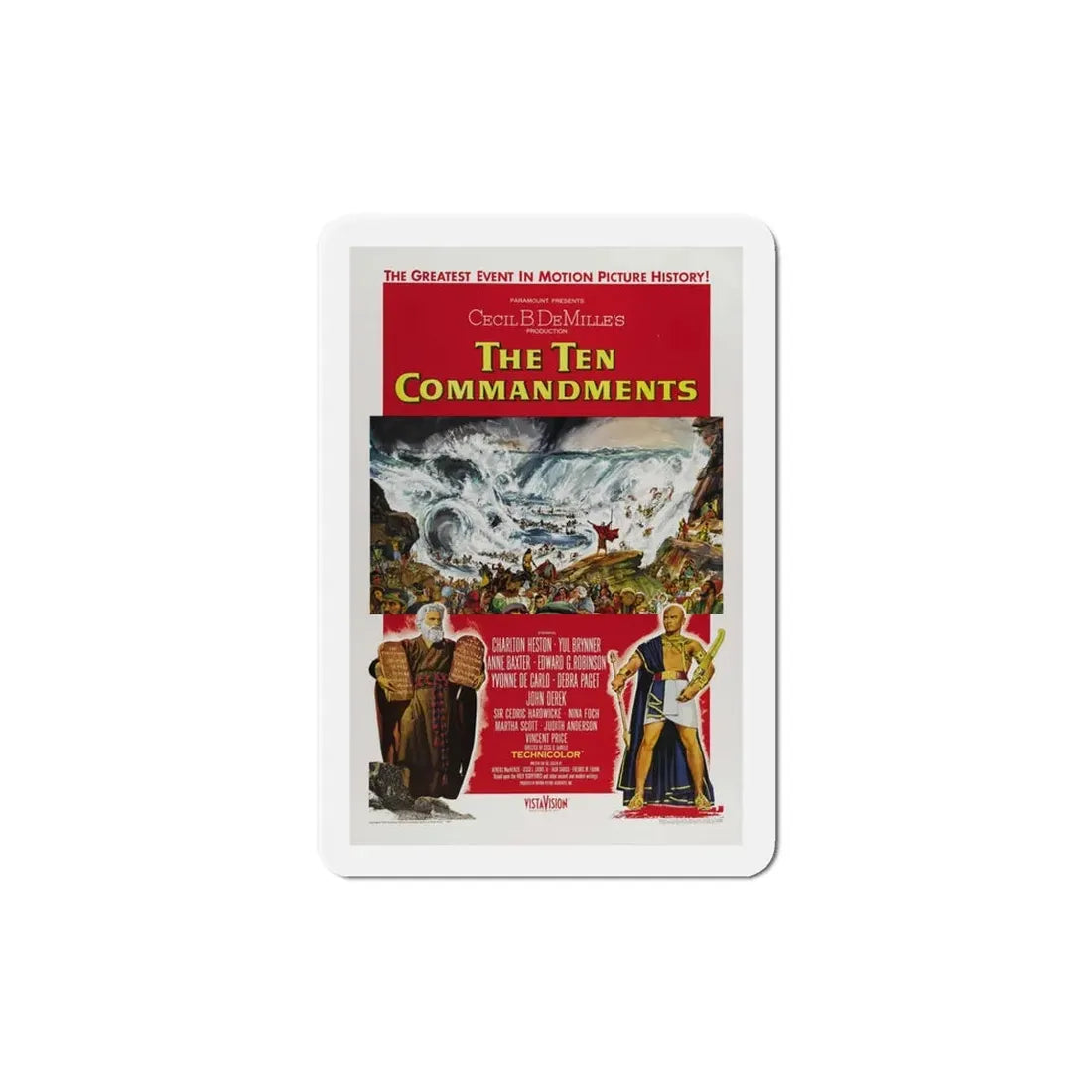 The Ten Commandments 1956 Movie Poster Refrigerator Magnet 5 Inch - The Sticker Space