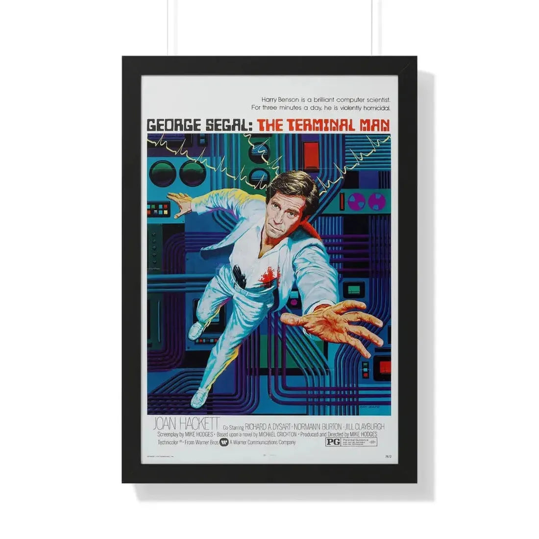 THE TERMINAL MAN 1974 - Framed Movie Poster 20" x 30" Black - The Sticker Space